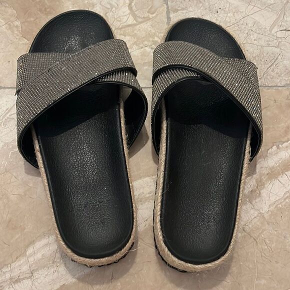 Sequin sparkly espadrilles sz 8 EUC - Picture 1 of 3